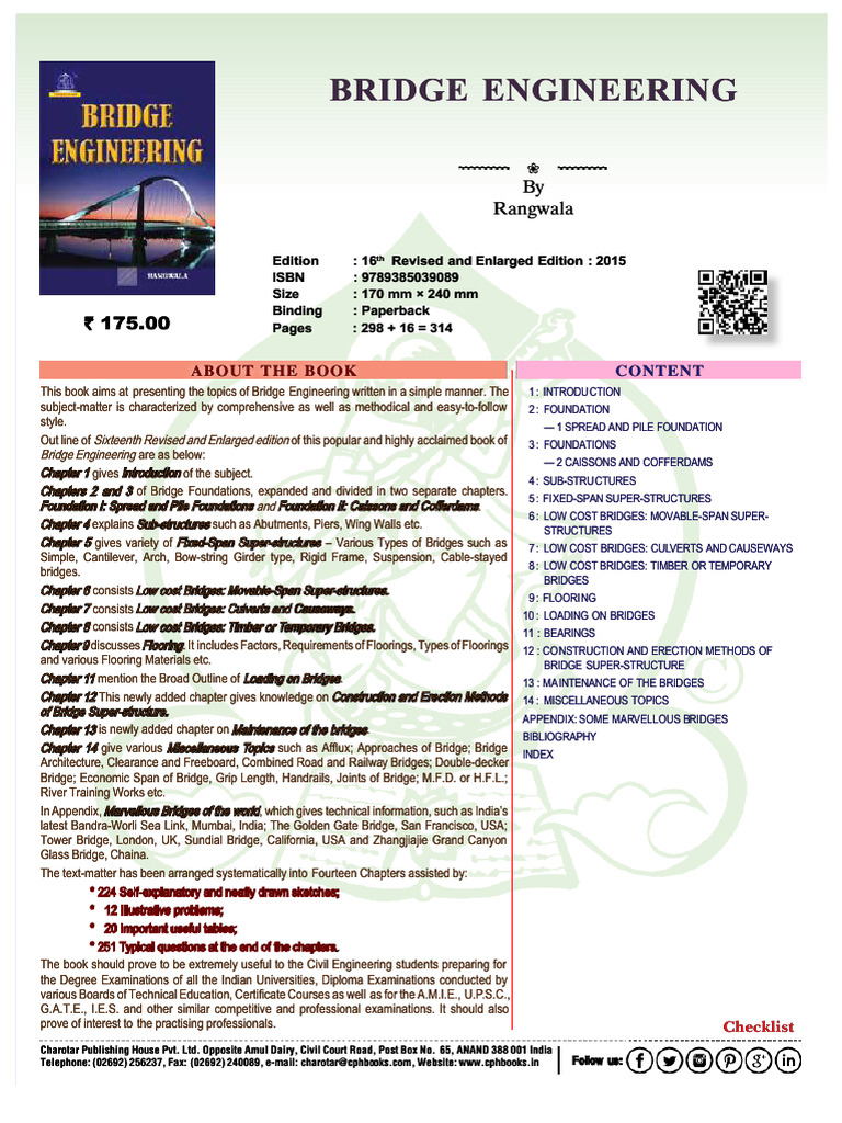 Bridge Engineering: 16th Edition Guide | PDF | Deep Foundation | Bridge