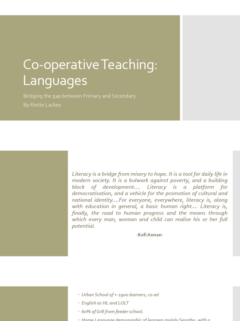 Co-Operative Teaching - Languages | PDF