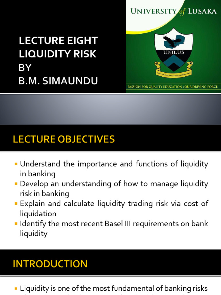 UNIT 8 Liquidity Risk Management S2 | PDF | Market Liquidity | Business