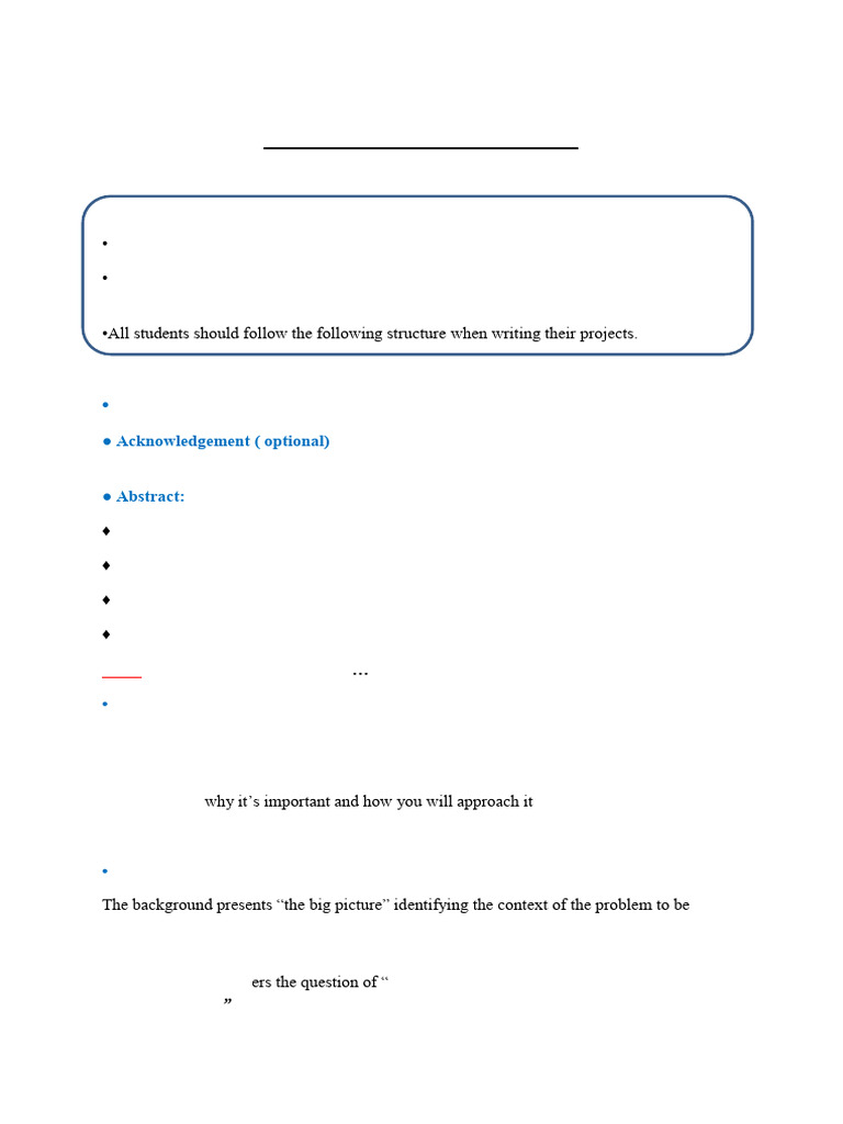 Project Writing Structure | PDF