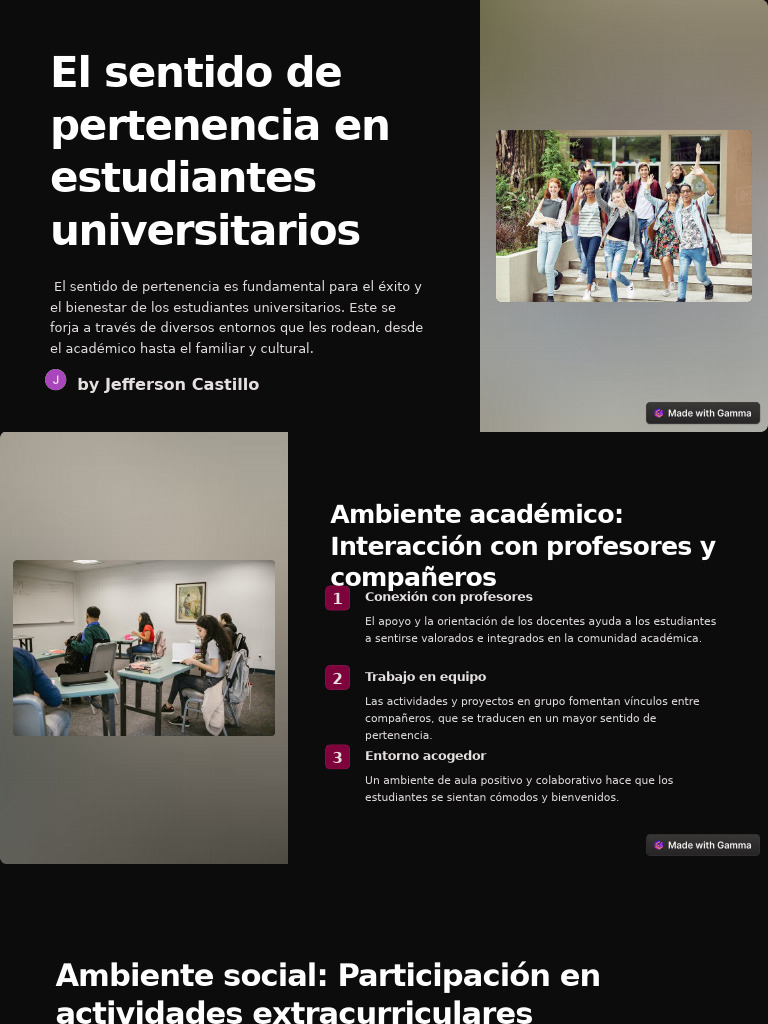 El Sentido de Pertenencia en Estudiantes Universitarios | PDF