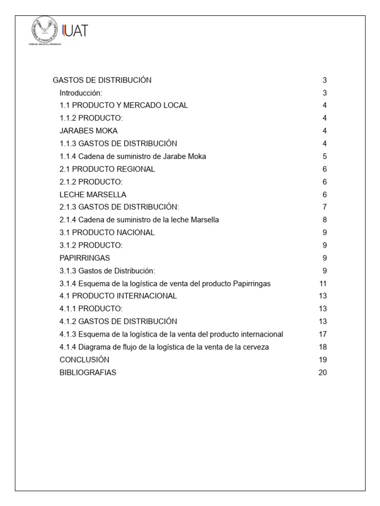 Unidad 4 gastos de distribuci n 1 21 2 21 pdf log stica