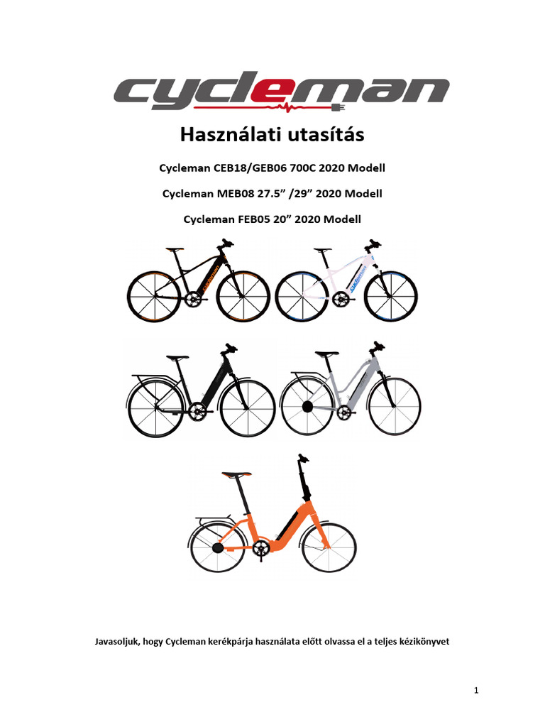 Manual All Ebikes 2020-Hu | PDF