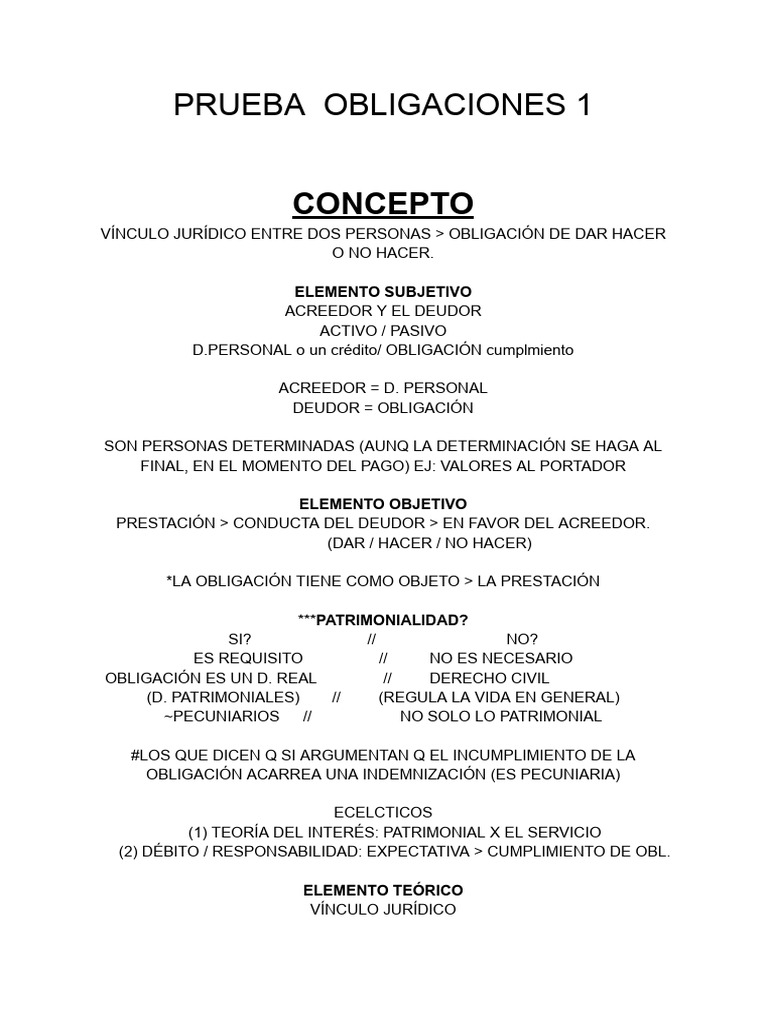 Obligaciones Derecho Civil | PDF | Bienes (Ley) | Pagos