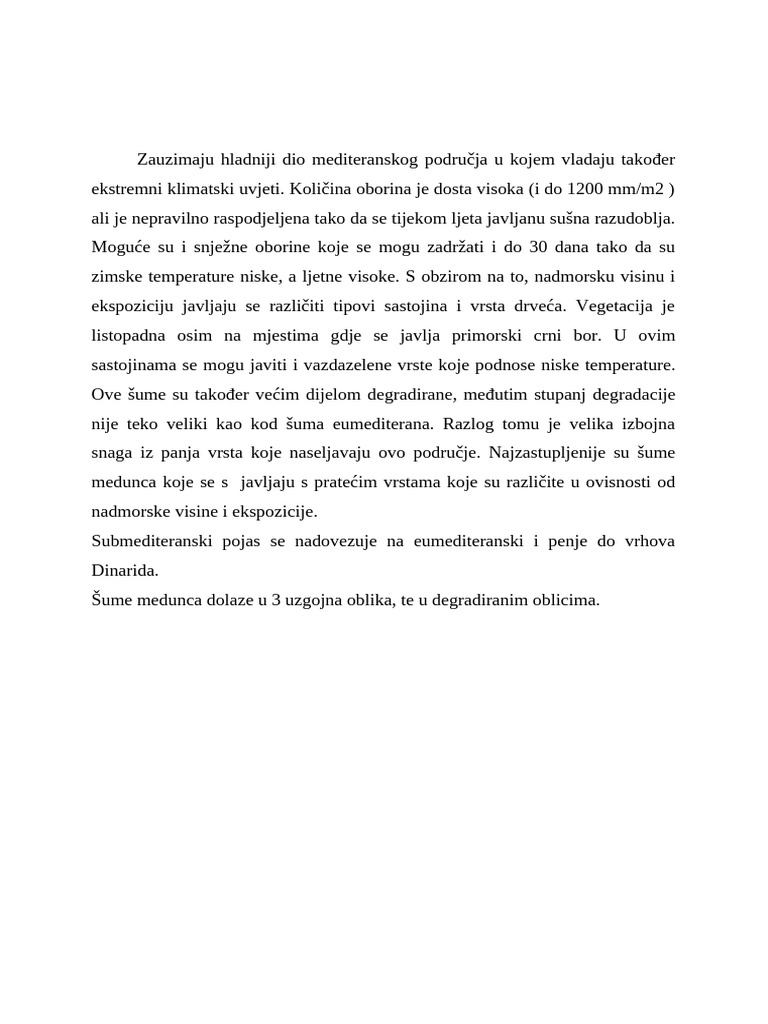 Gospodarenje I Obnova Submediteranskih Å¡uma | PDF