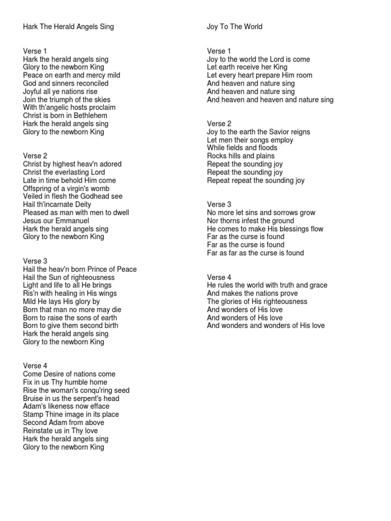 Christmas Carol Lyrics  Joy To The World  Religious Behaviour And