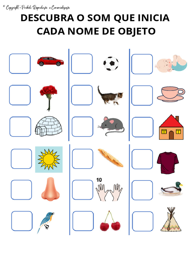 Atividade 10 - Descubra o Som Inicial | PDF