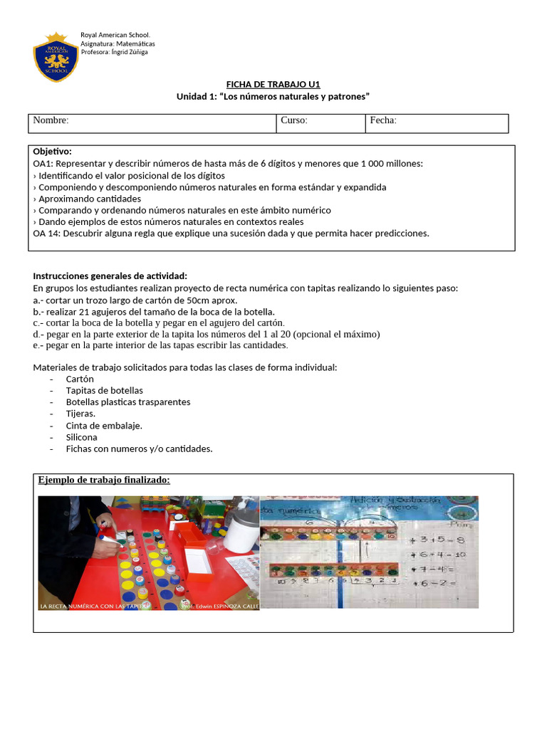 5°Matematicas- Trabajo practico U1 | PDF