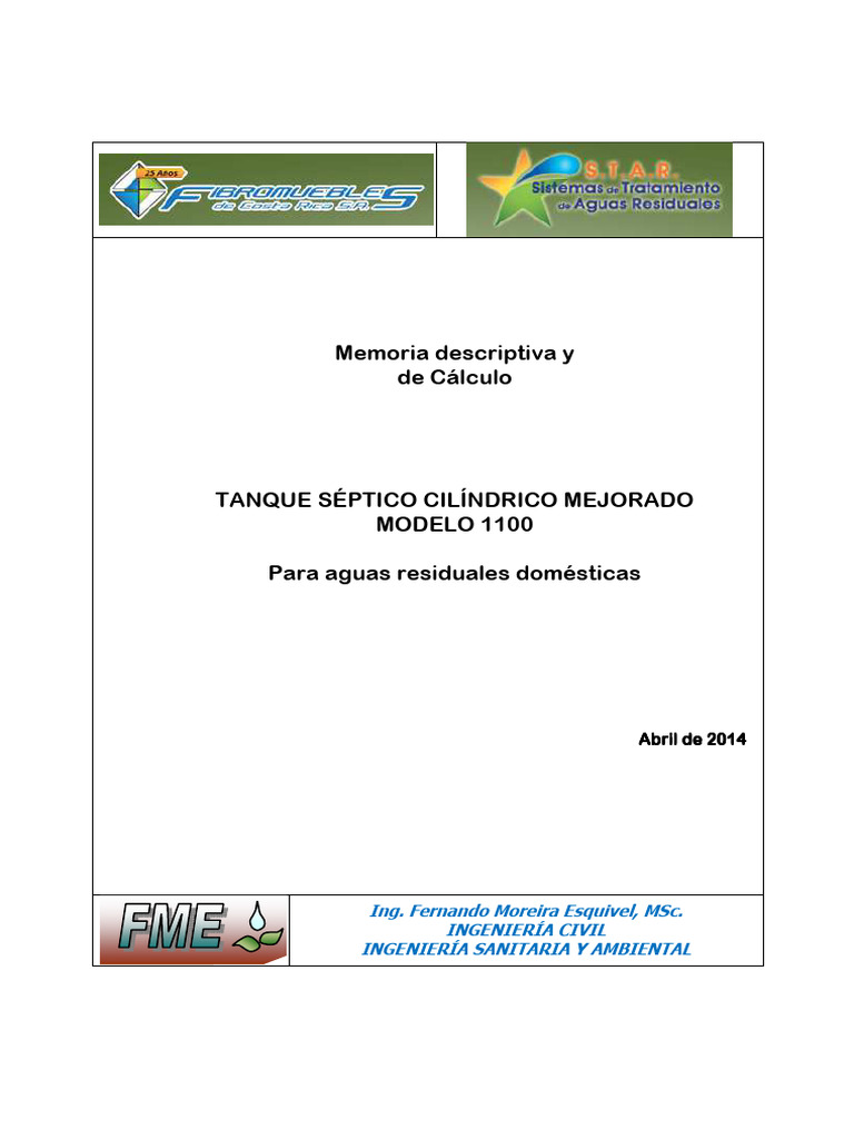 1100 - Cilíndrico - Con - FAFA. Docx-1 | PDF | Tanque séptico | Tecnología