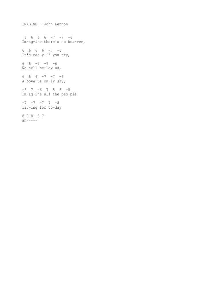 Imagine - John Lennon | PDF