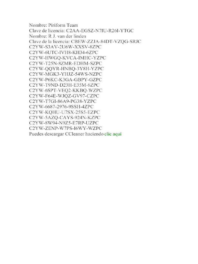 Claves de ccleaner pdf