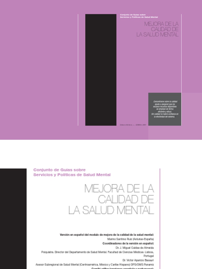 Manual de Mejora de La Calidad de La Salud Mental | PDF | Salud mental ...