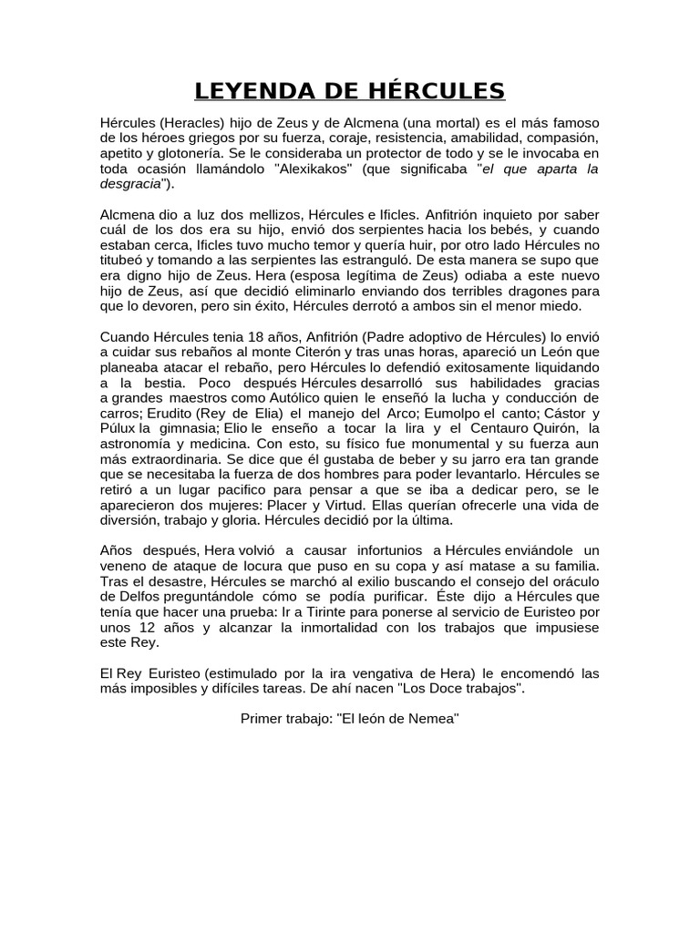 Leyenda de Hércules | PDF