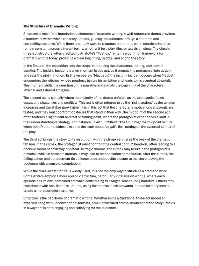 The Structure Of Dramatic Writing Pdf