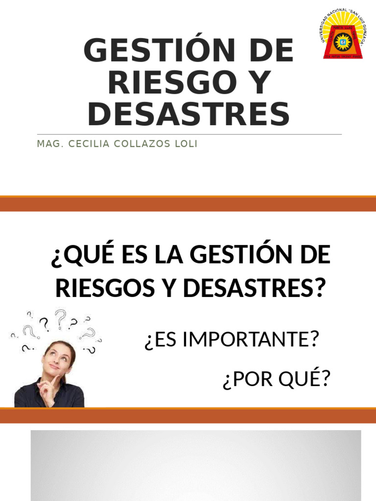 Clase 1 - Gestión de Riesgos y Desastres | PDF | Riesgo | Negocios