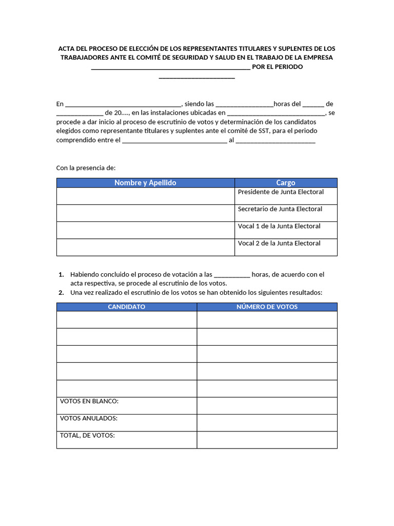 Anexo 9 Acta Del Proceso de Elecciones | PDF