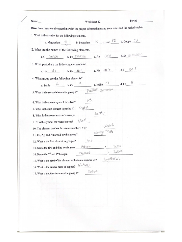 Worksheet 12 | PDF