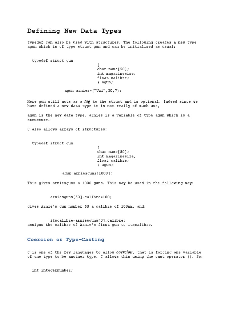 C Data Types and Type Casting Explained | PDF | Teaching Methods ...