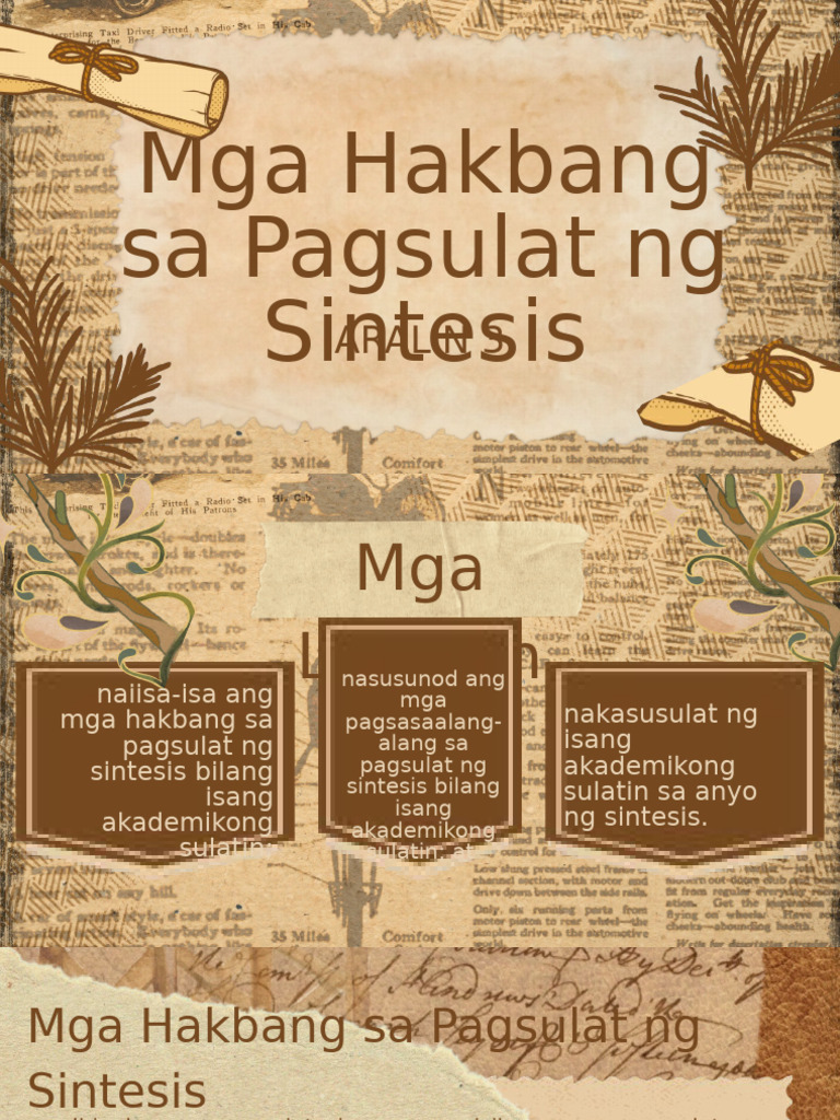 Mga Hakbang Sa Pagsulat NG Sintesis | PDF