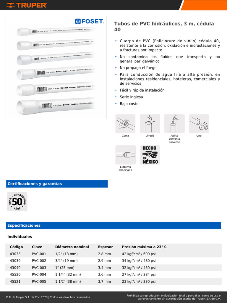FT Tubo PVC 1 | PDF