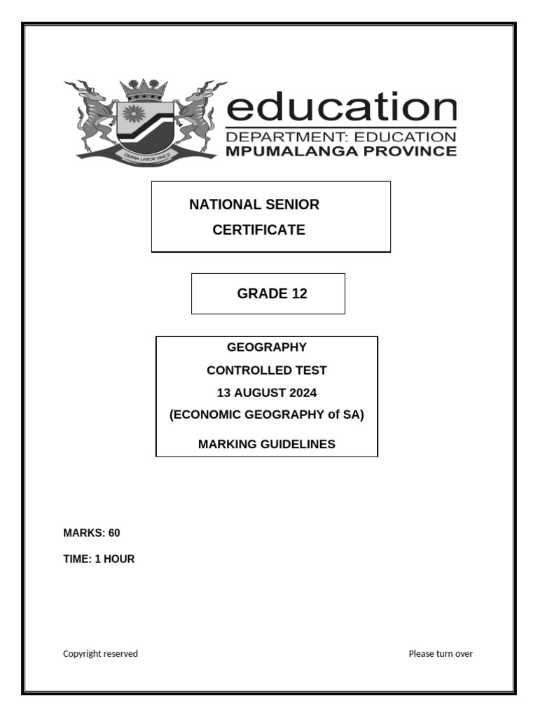 GRADE 12 GEOGRAPHY EXAM GUIDELINES 2024 TERM 3 visual data 5