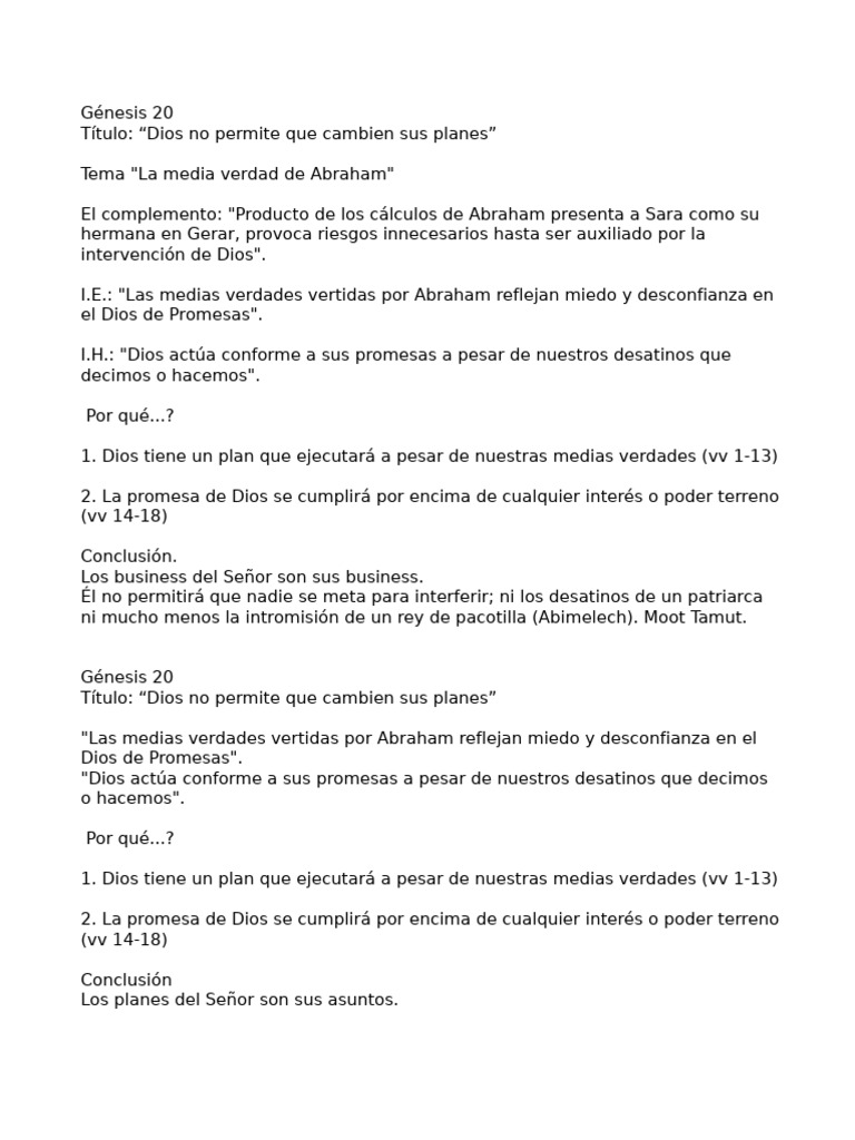Génesis 20 | PDF