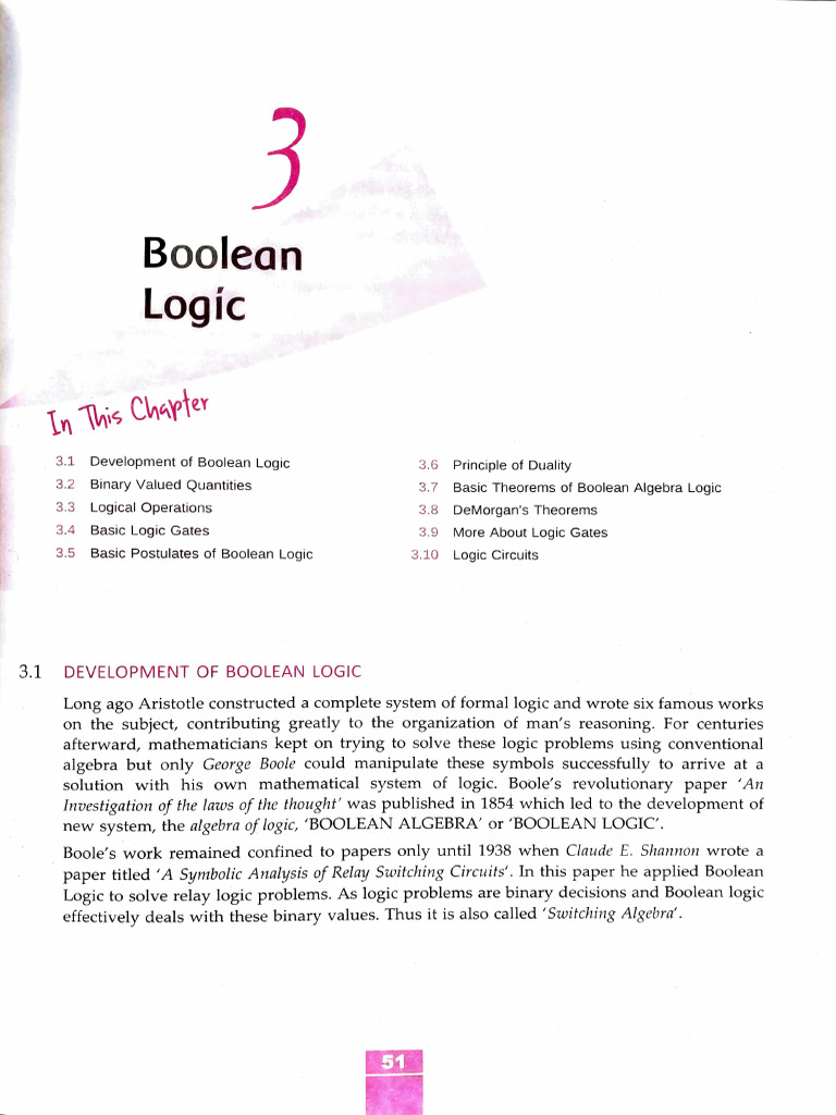 Ch-3 Boolean Logic | PDF