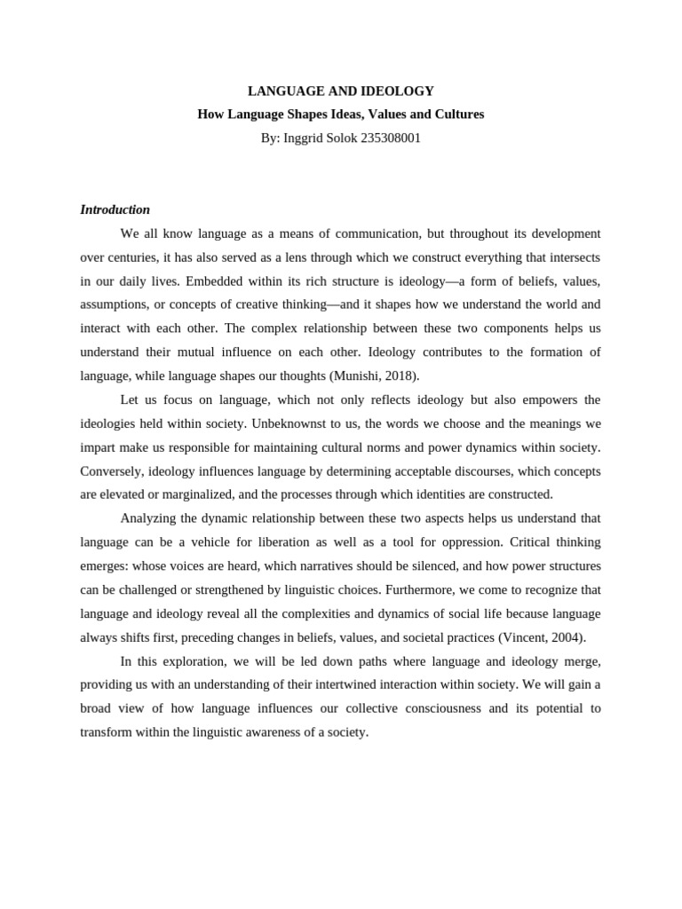 Group 14 Langauage and Ideology | PDF