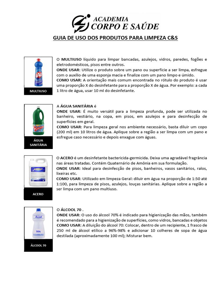 Guia de Limpeza | PDF