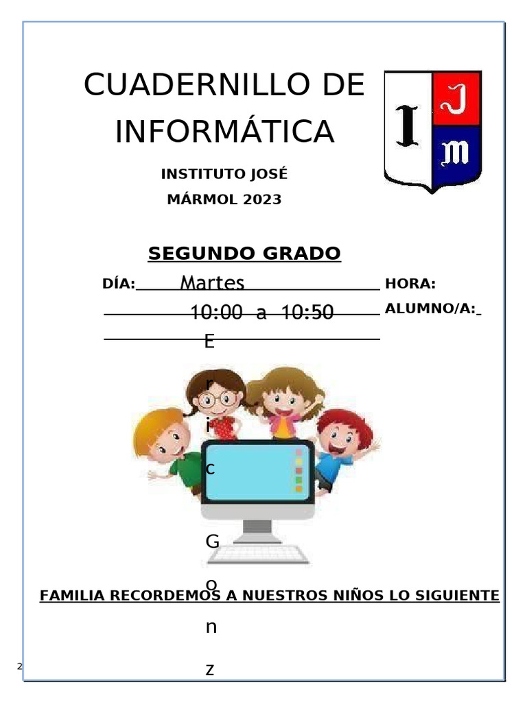 Cuadernillo de Informatica 2023 Segundo Grado | PDF