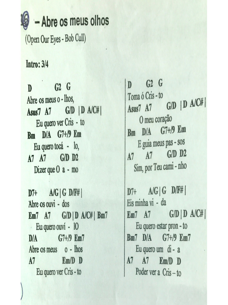 Abre Meus Olhos Cifra Pdf