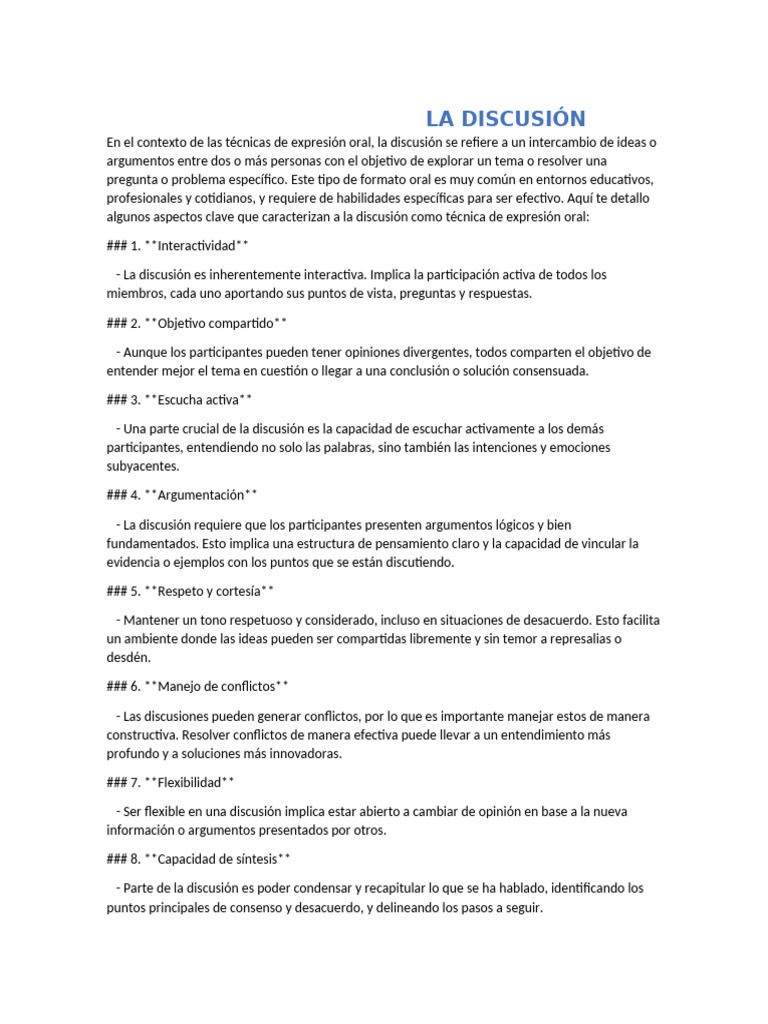 La Discusión | PDF | Pensamiento | Crecimiento personal y profesional
