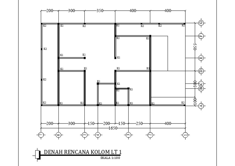 Denah Rencana Kolom Lantai 1 | PDF