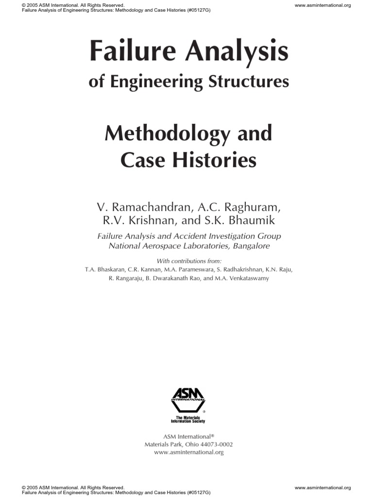Failure Analysis of Engineering Structures Methodology and Case ...