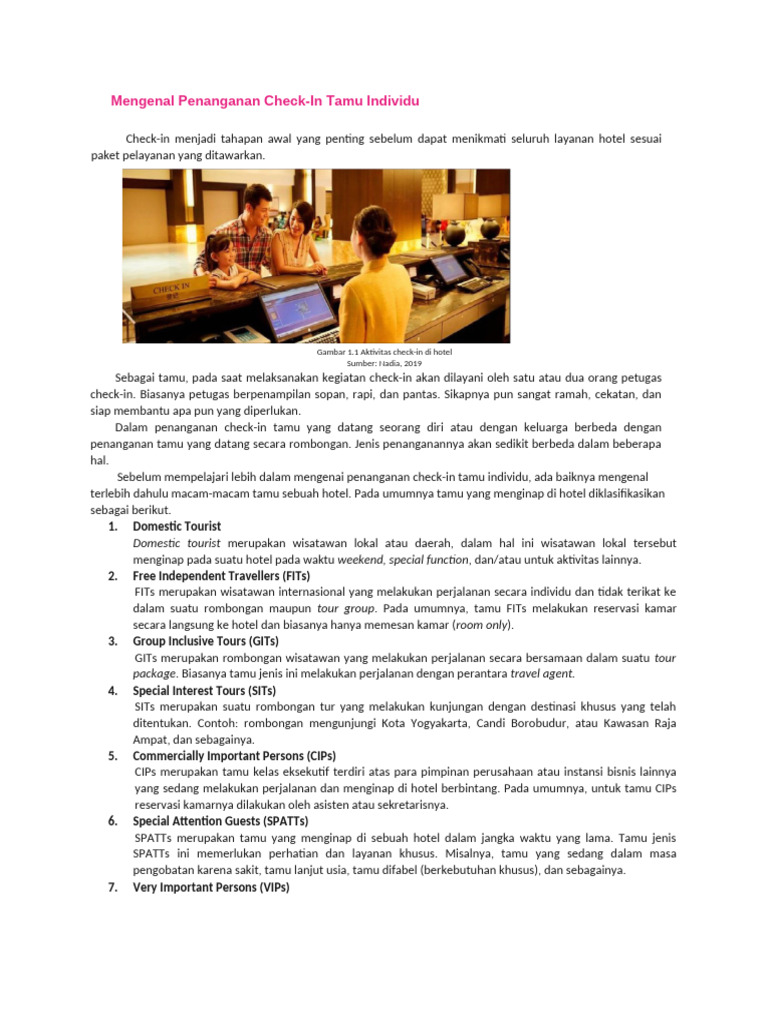 Mengenal Penanganan Check in # Materi 1 | PDF