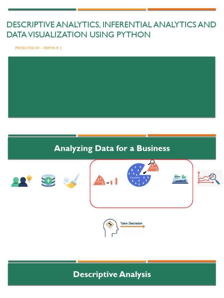 Day 4 Descriptive Analytics, Inferential Analytics and Data ...