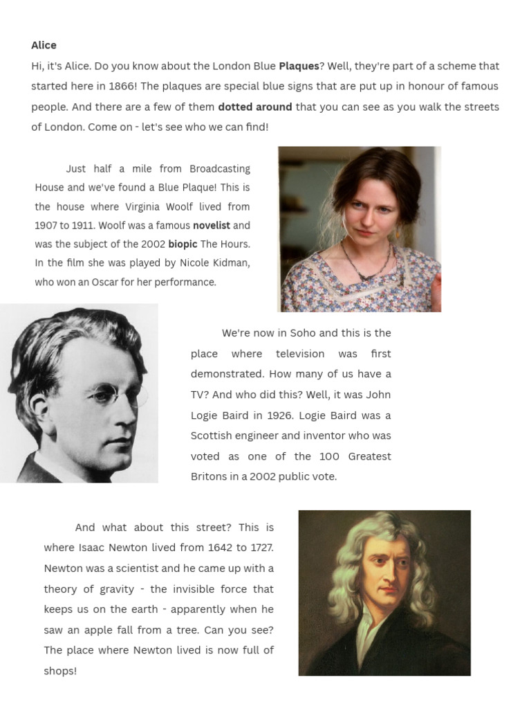 Famous People in London | PDF