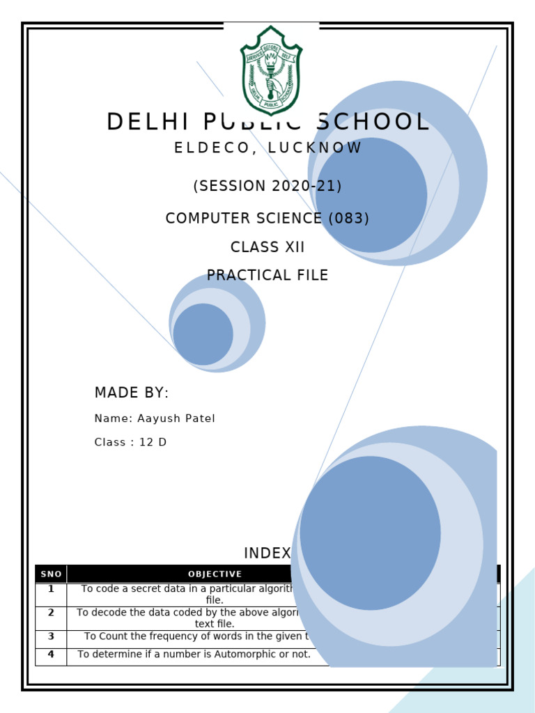 Xii (Sample File For Python Practical File) | PDF | Computer Data ...