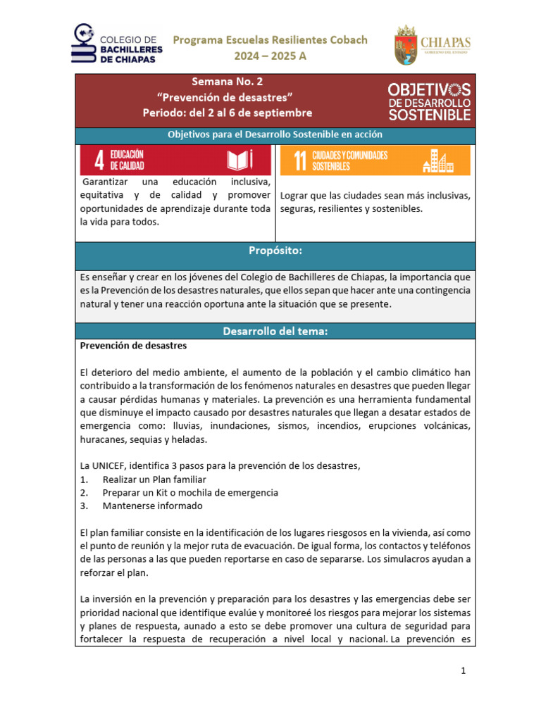 Ficha Tecnica - Semana 2 Prevención de Los Desastres | PDF | Inundar ...