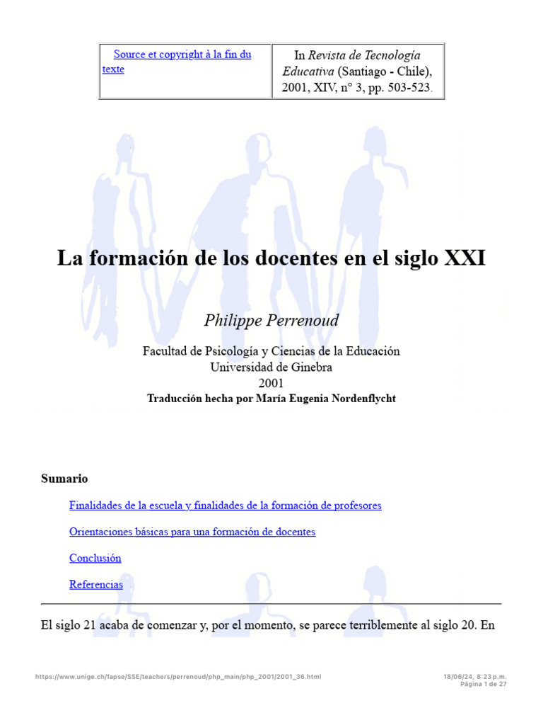 Perrenoud - La Formación de Los Docentes en El Siglo XXI | PDF