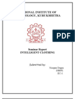 National Institute of Technology, Kurukshetra: Seminar Report Intelligent Clothing