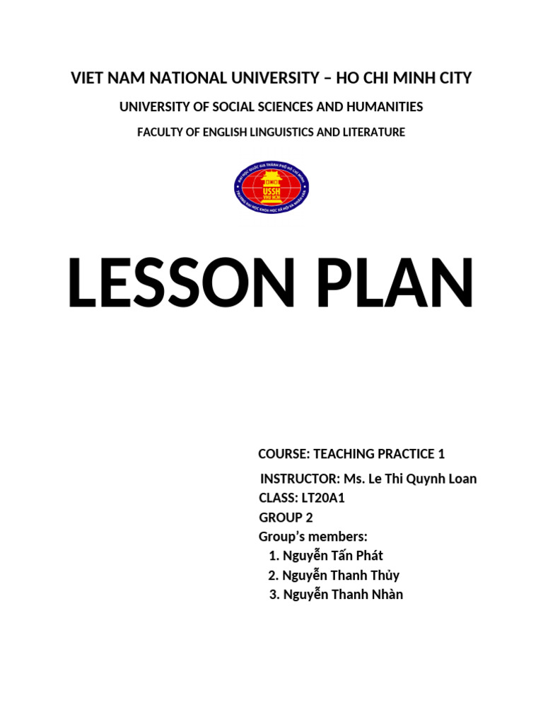 Lesson Plan Task 3 Vocabulary Group 2 | PDF