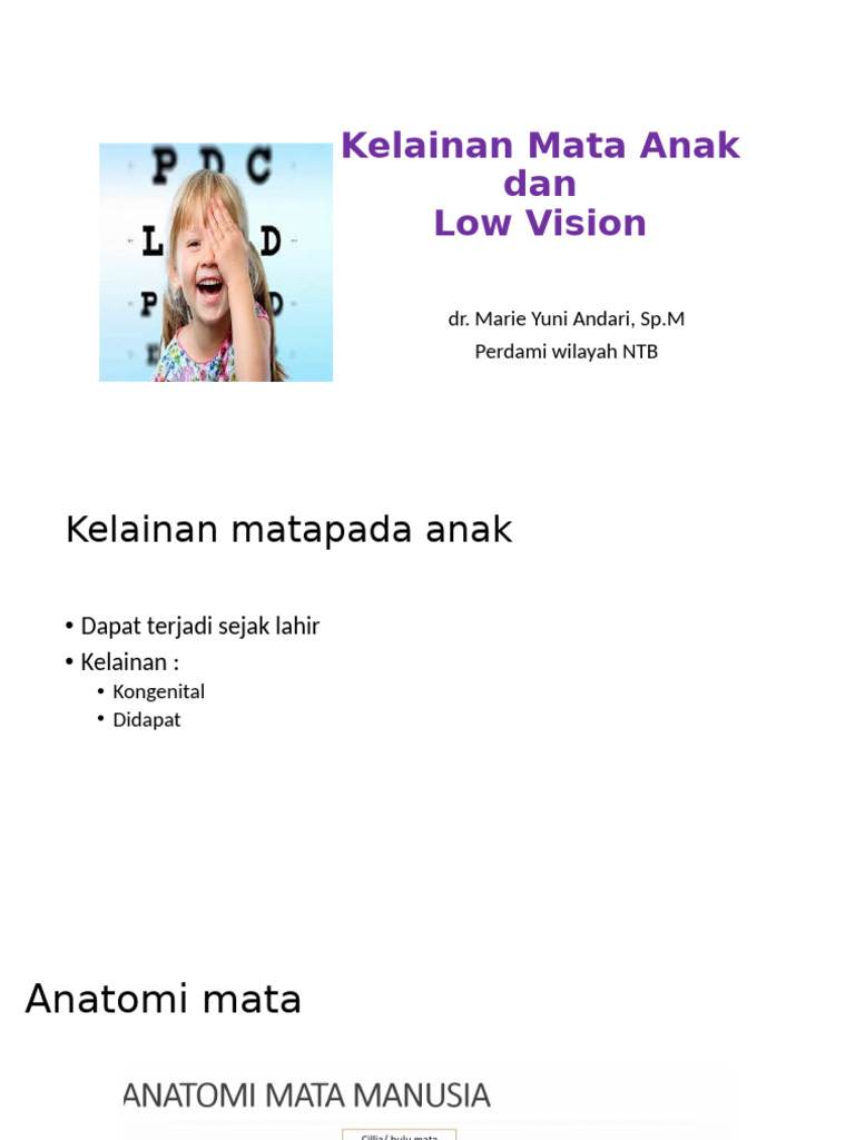 Kelainan Mata dan Low Vision pada Anak | PDF | Visual System | Clinical ...