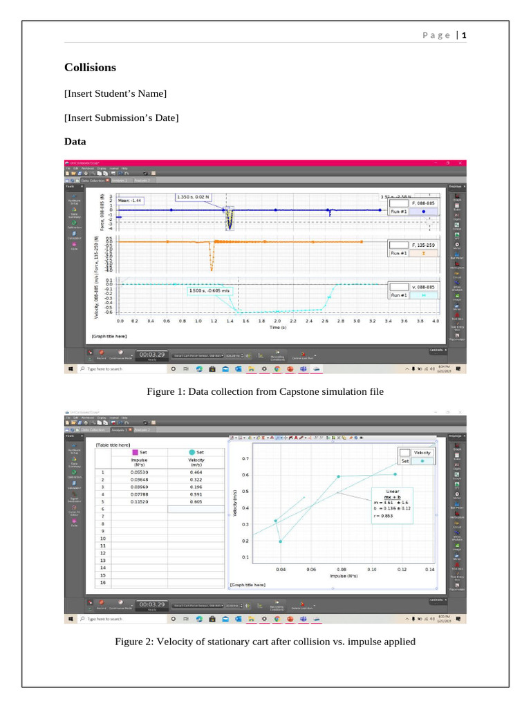 Collisions Lab Report | PDF