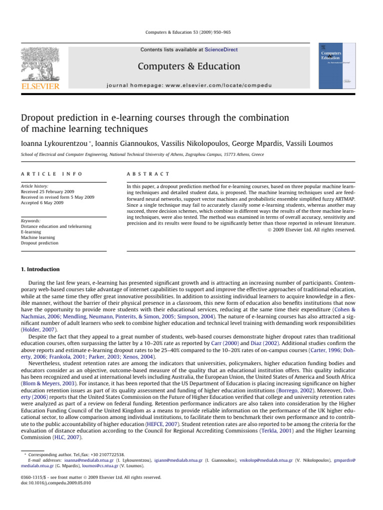 6 Dropout Prediction in E-Learning Courses Through The Combination | PDF