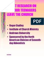 Latest Research On Why Our Teenagers Leave The Church