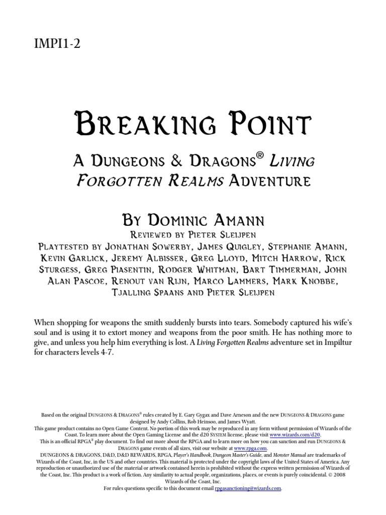 IMPI1-2 Breaking Point | PDF