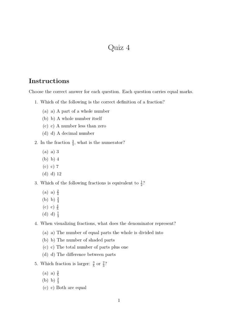 Quiz 4 | PDF
