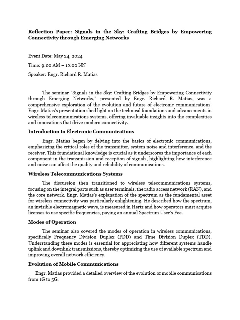 Reflection Paper 5G | PDF