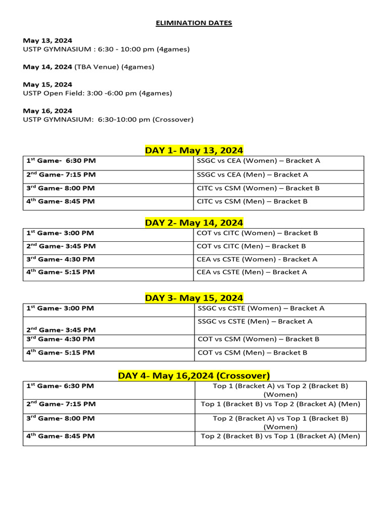 Basketball Schedule | PDF